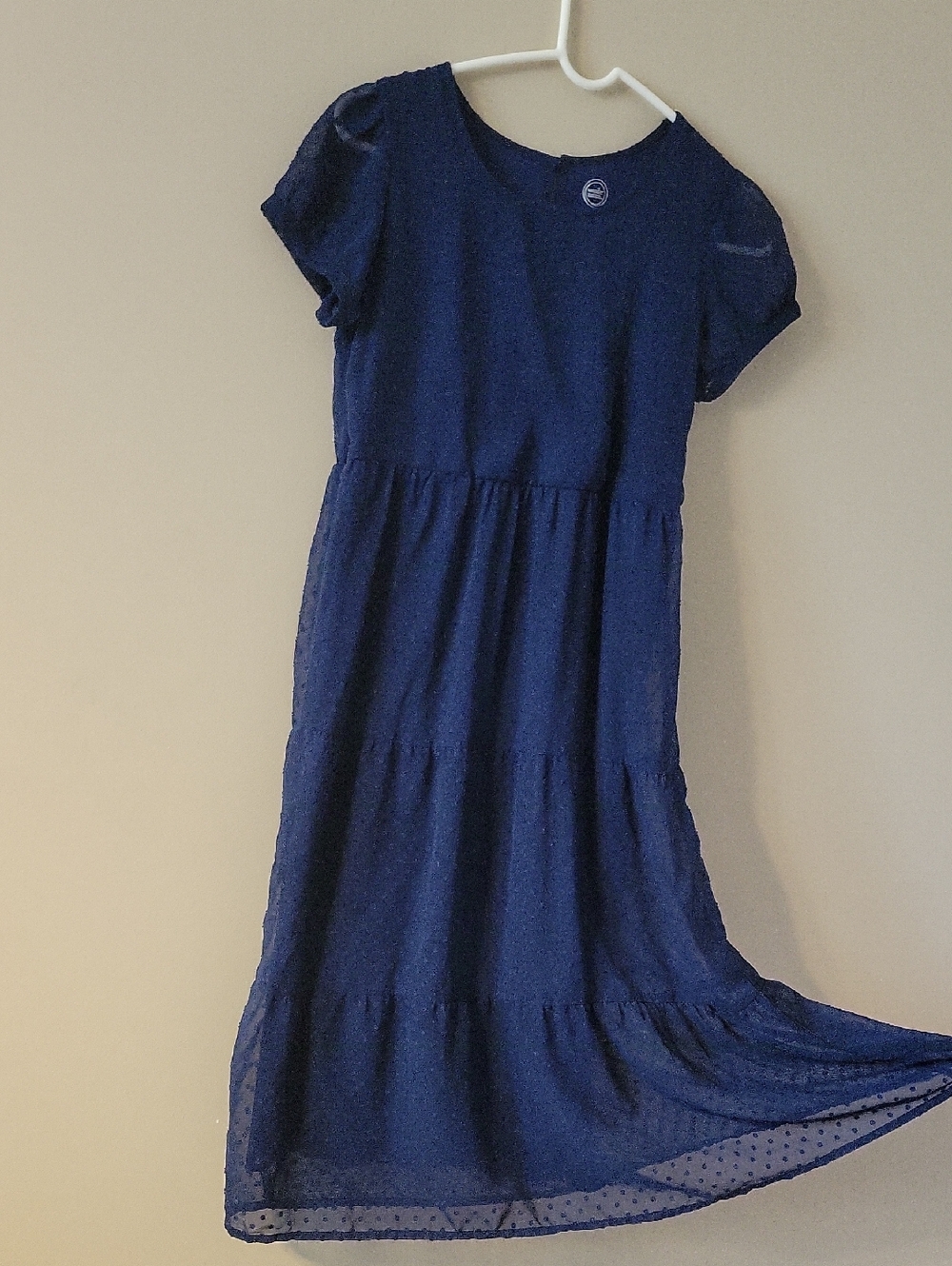 🩷Gorgous Two-layer Blue Girls Dress With Dotty Tier🩷